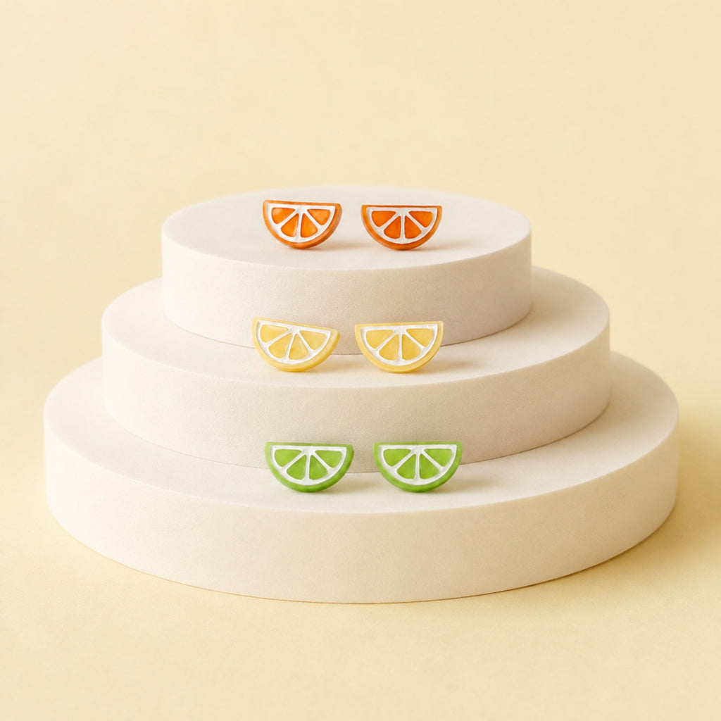 Citrus Slice Stud Earrings