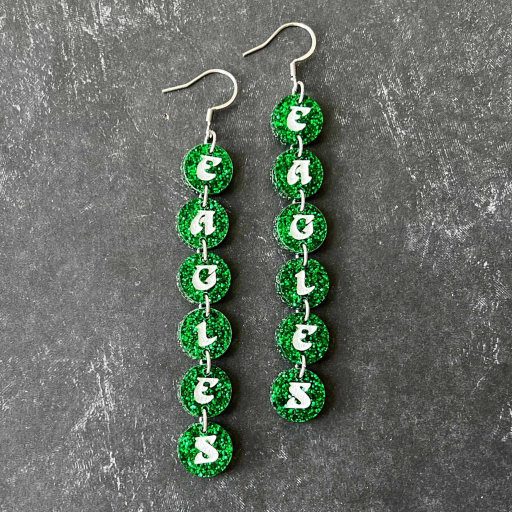 Eagles Mardi Gras Earrings