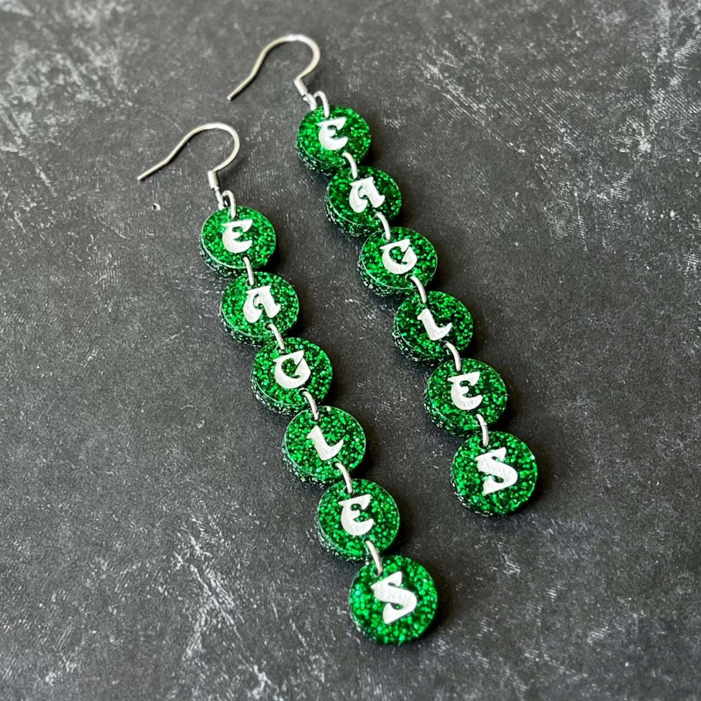 Eagles Mardi Gras Earrings