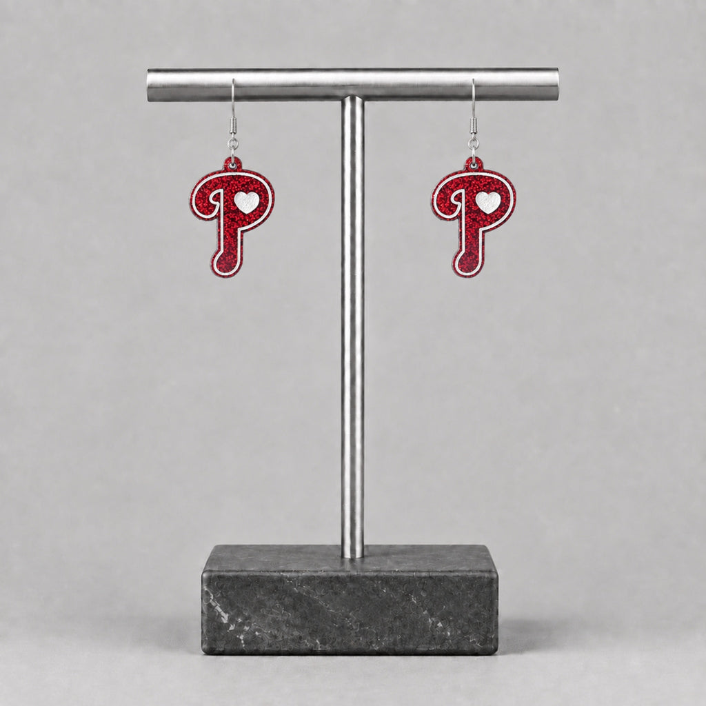 Phillies Heart P Earrings