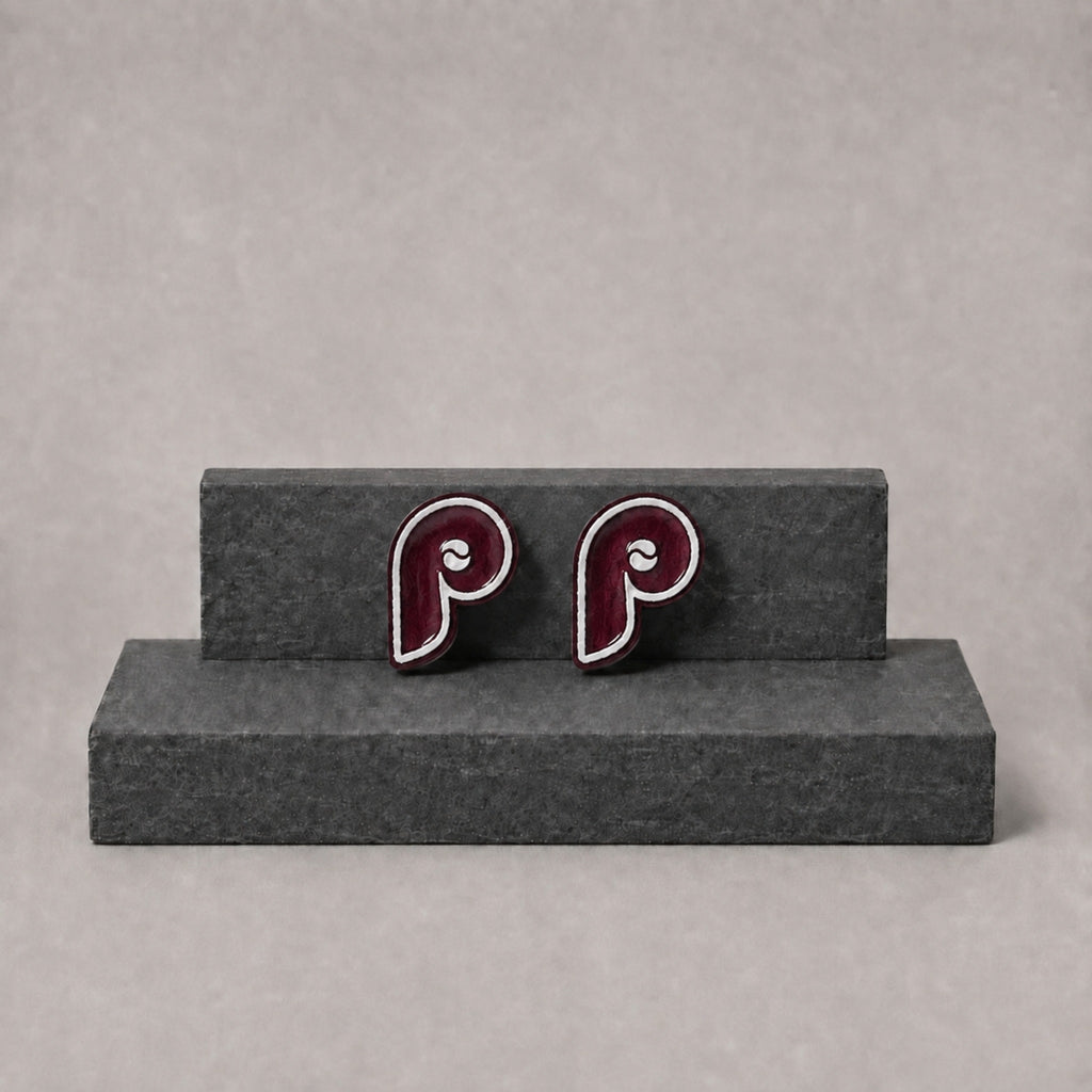 Phillies P Stud Earrings